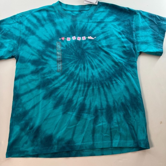 Nike Other - Nike Kids T-Shirt Size L Blue Short Sleeve Sport Casual Spiral Dye Loose Fit NWT